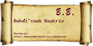 Behácsek Beatrix névjegykártya