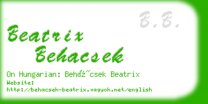 beatrix behacsek business card